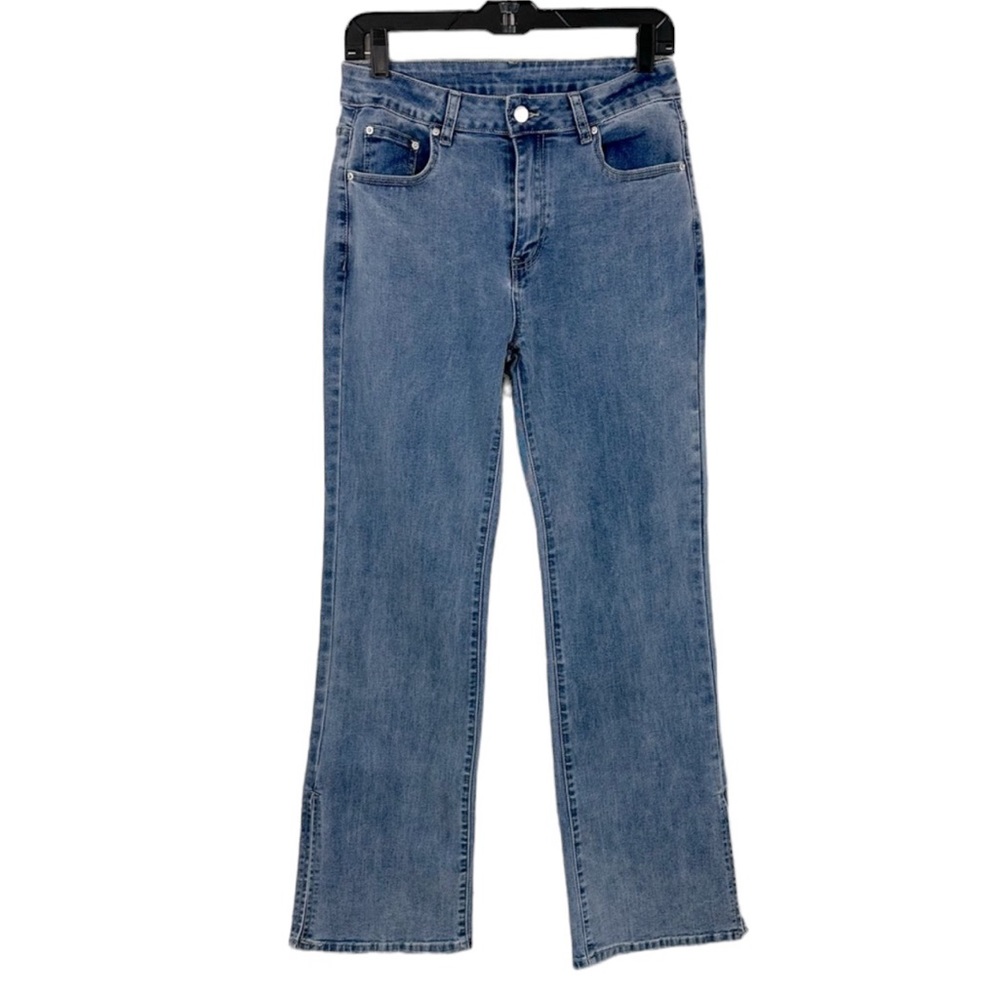 JEANS Wide Slit Leg High Rise Stretch Size Medium